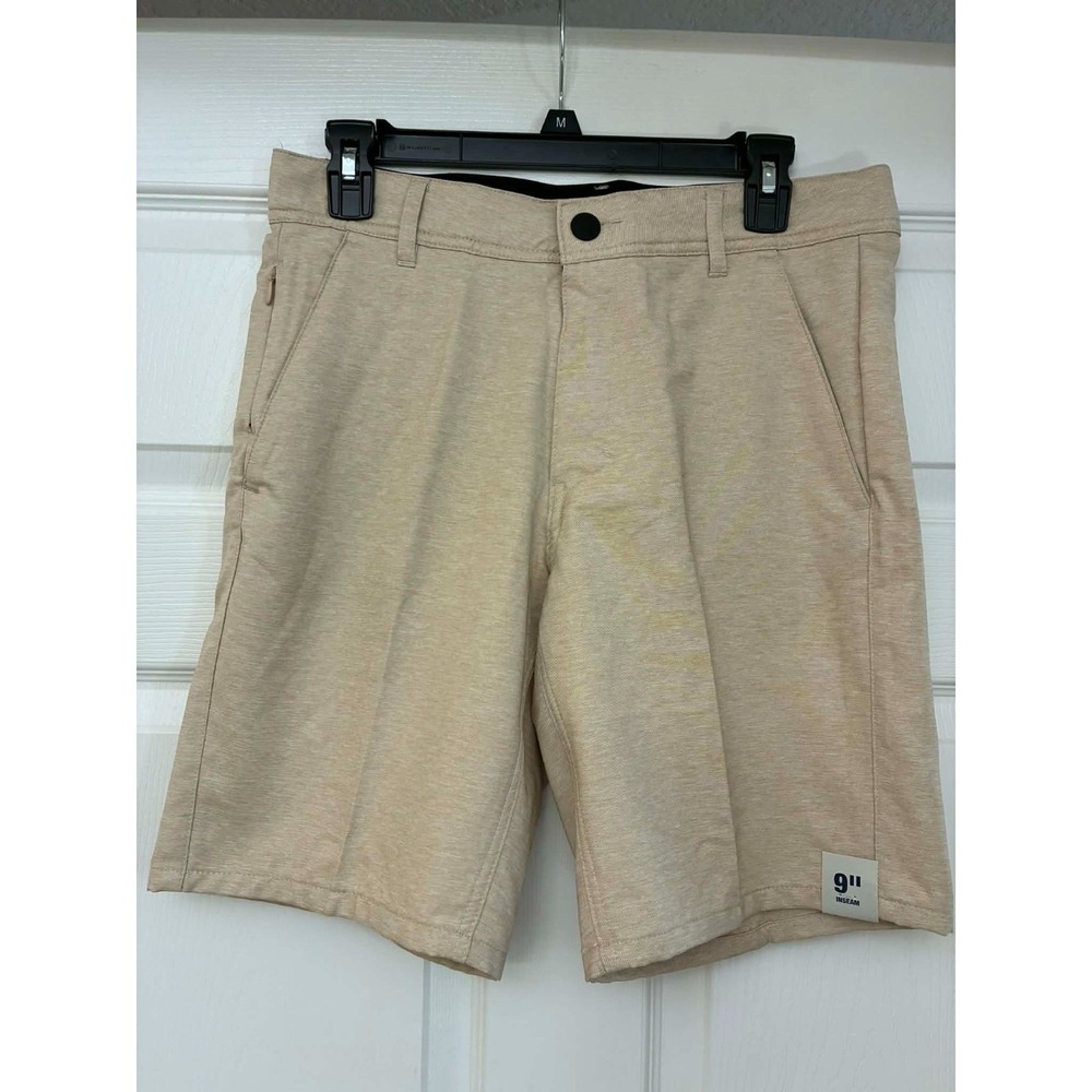 George Men's Commuter Shorts 30 Beige Heather Moisture Wicking 9" Inseam NWT